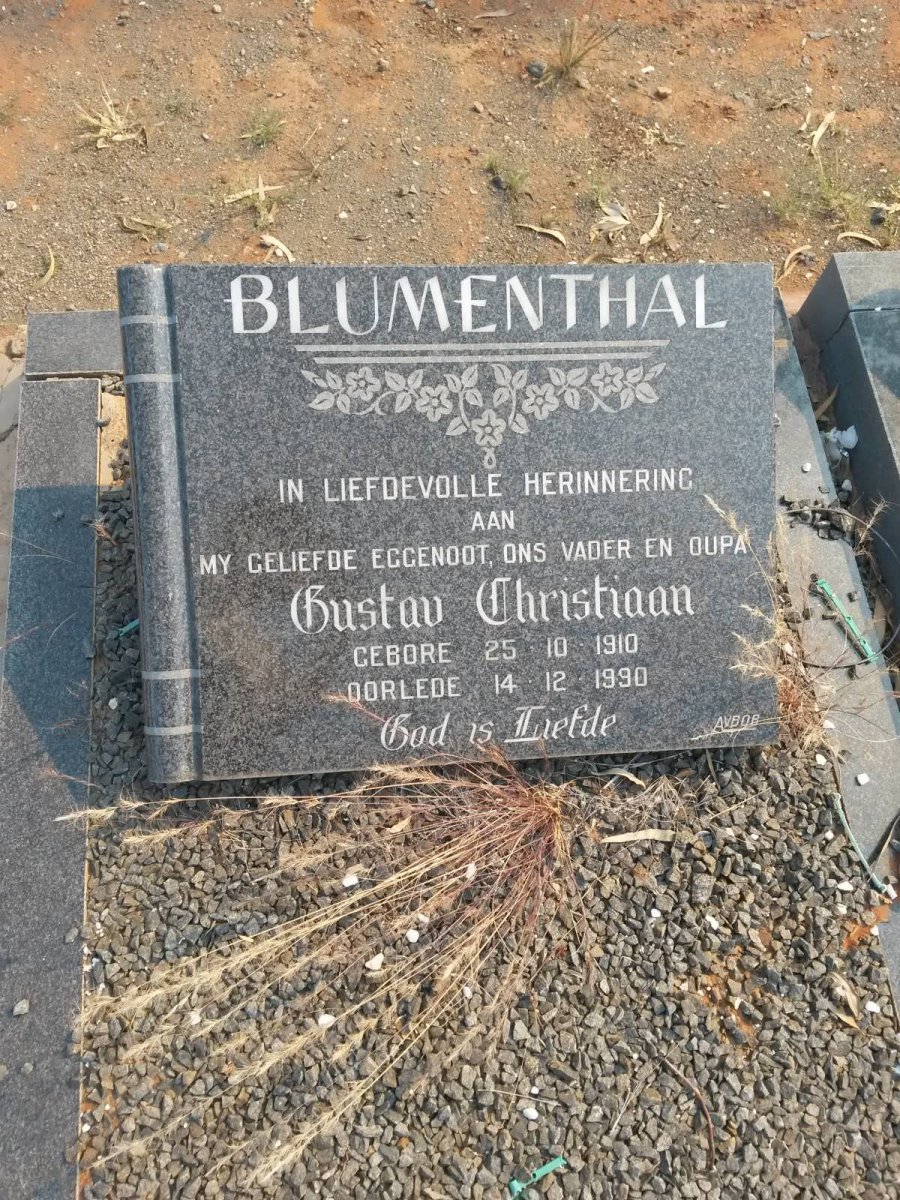 BLUMENTHAL Gustav Christiaan 1910-1990