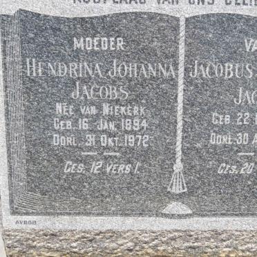 JACOBS Jacobus Stephanus 1886-1941 &amp; Hendrina Johanna VAN NIEKERK 1894-1972