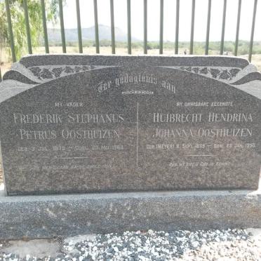 OOSTHUIZEN Frederik Stephanus Petrus 1878-1968 &amp; Huibrecht Hendrina Johanna MEYER 1869-1950
