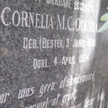 ODENDAAL Cornelia M.C. nee BESTER 1930-1954