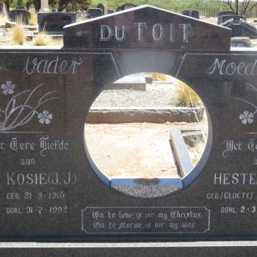 TOIT J.J., du 1916-1992 &amp; C.M. Hester CLOETE 1929-2016