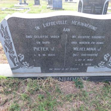 BADENHORST Pieter J. 1894- & Wilhelmina J. OOSTHUIZEN 1892-1979