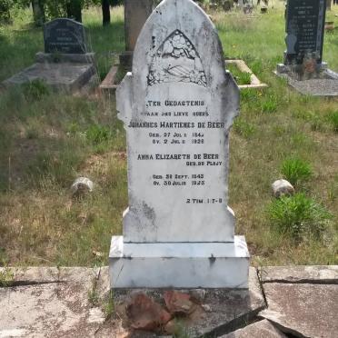 BEER Johannes Martienes, de 1842-1928 &amp; Anna Elizabeth DU PLOOY 1843-1923