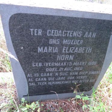 HORN Maria Elizabeth nee VERMAAK 1886-1960