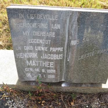 MATTHEE Hendrik Jacobus 1908-1981