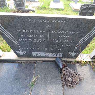 NIEKERK Marthinus, van 1929-1985 & Martha C. DU TOIT 1928-