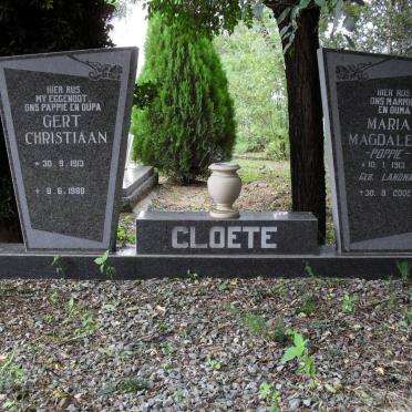 CLOETE Gert Christiaan 1913-1988 &amp; Maria Magdalena LANDMAN 1913-2002