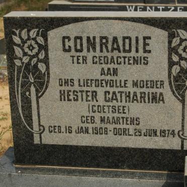 CONRADIE Hester Catharina voorheen COETSEE nee MAARTENS 1908-1974