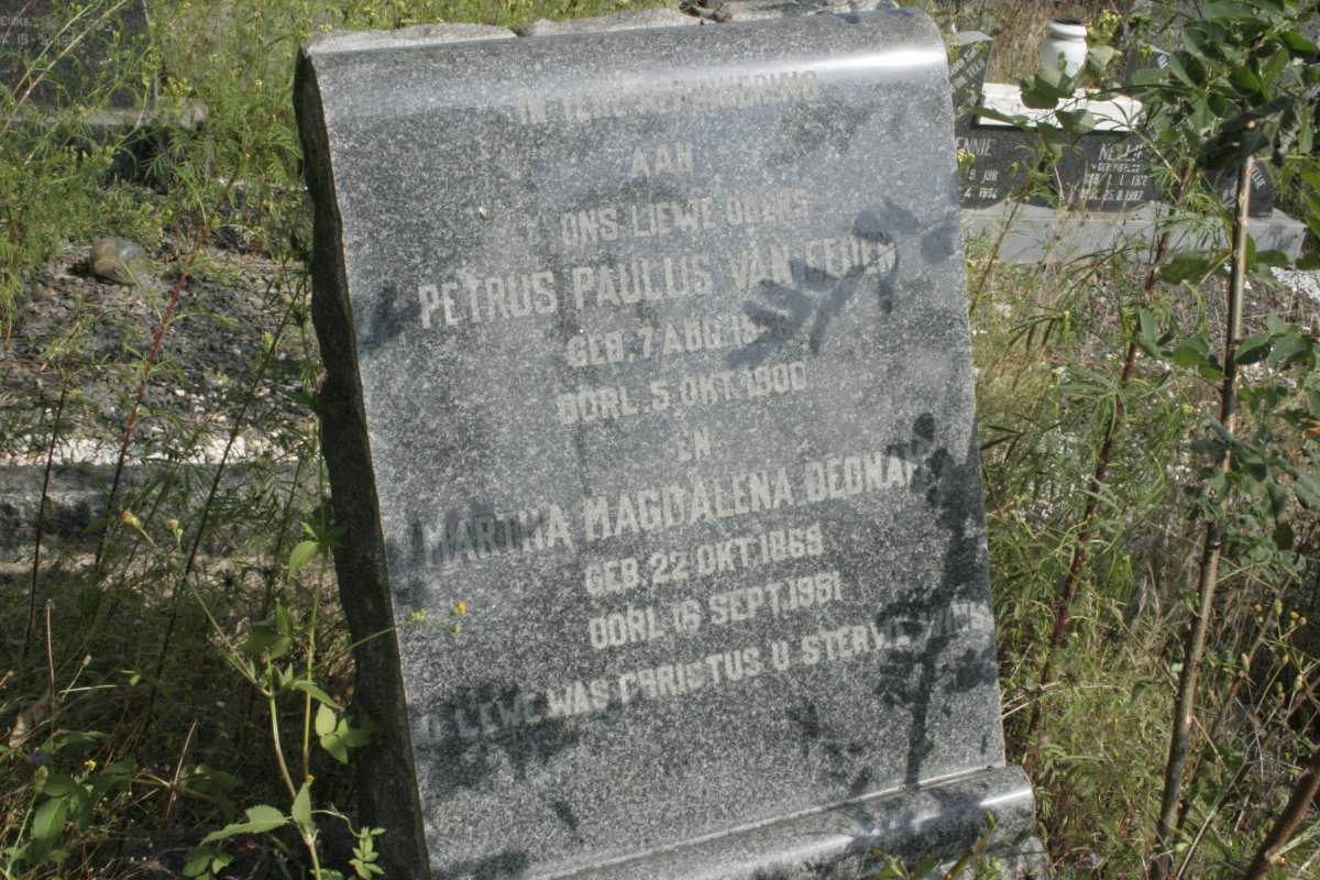 EEDEN Petrus Paulus, van 1868-1900 & Martha Magdalena Dednam 1869-1951