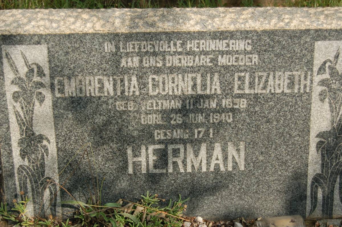 HERMAN Embrentia Cornelia Elizabeth nee VELTMAN 1858-1940