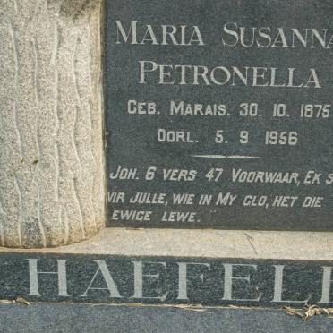 HAEFELE Maria Susanna Petronella MARAIS 1875-1956