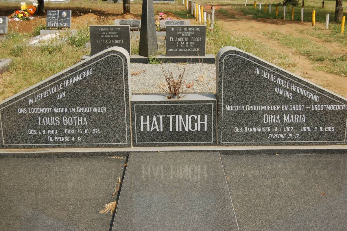 HATTINGH Louis Botha 1903-1974 & Dina Maria DANNHAUSER 1907-1985