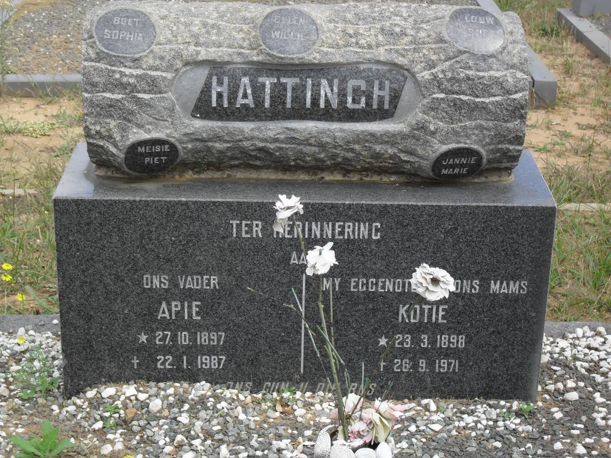 HATTINGH Apie 1897-1987 & Kotie 1898-1971