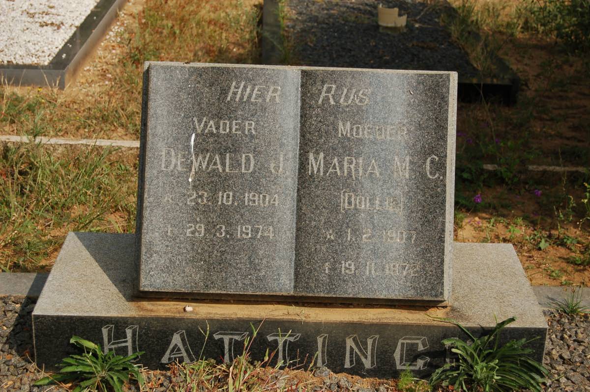 HATTINGH Dewald J. 1904-1974 & Maria M.C. DOLLE 1907-1972