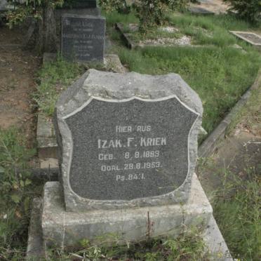KRIEK Izak F. 1899-1953