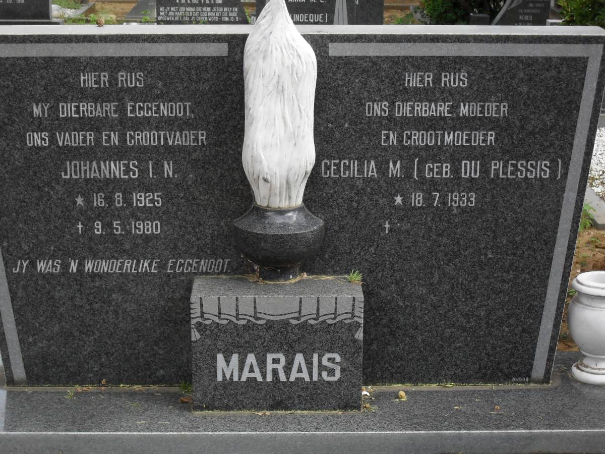 MARAIS Johannes I.N. 1925-1980 & Cecilia M. DU PLESSIS 1933-