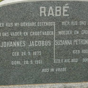 RABé Johannes Jacobus 1875-1961 &amp; Susanna Petronella ROOS 1883-1963
