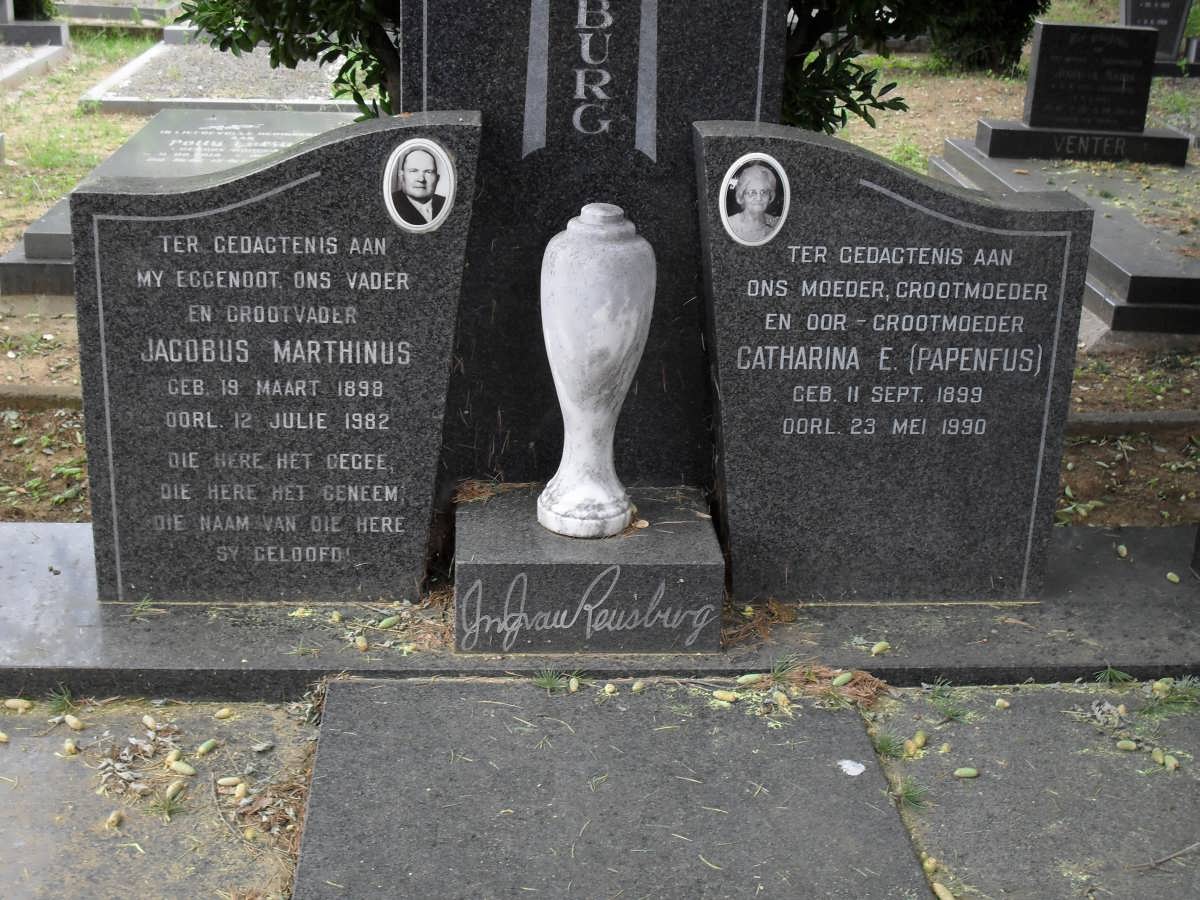 RENSBURG Jacobus Marthinus, jansen van 1898-1982 & Catharina E. PAPENFUS 1899-1990