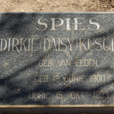 SPIES Dirkie Kuschke nee VAN EEDEN 1900-1993