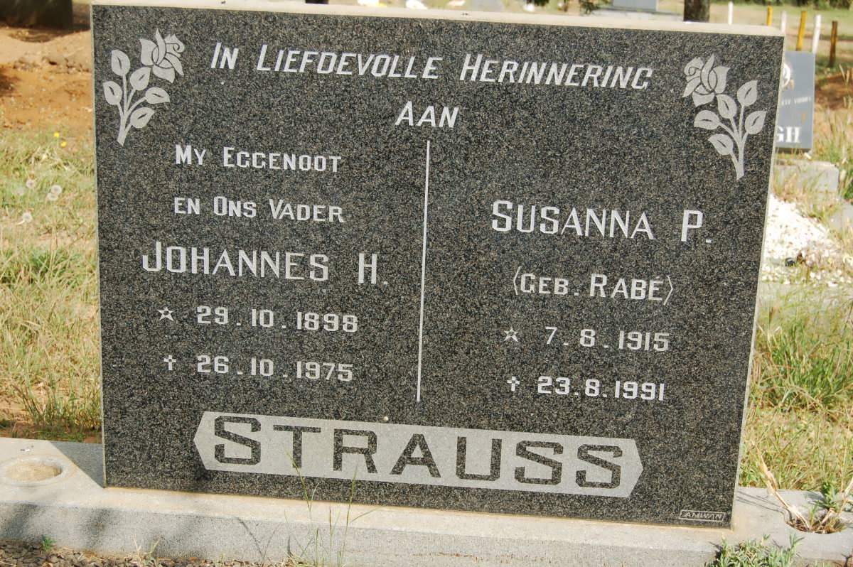 STRAUSS Johannes H. 1898-1975 & Susanna P. RABé 1915-1991