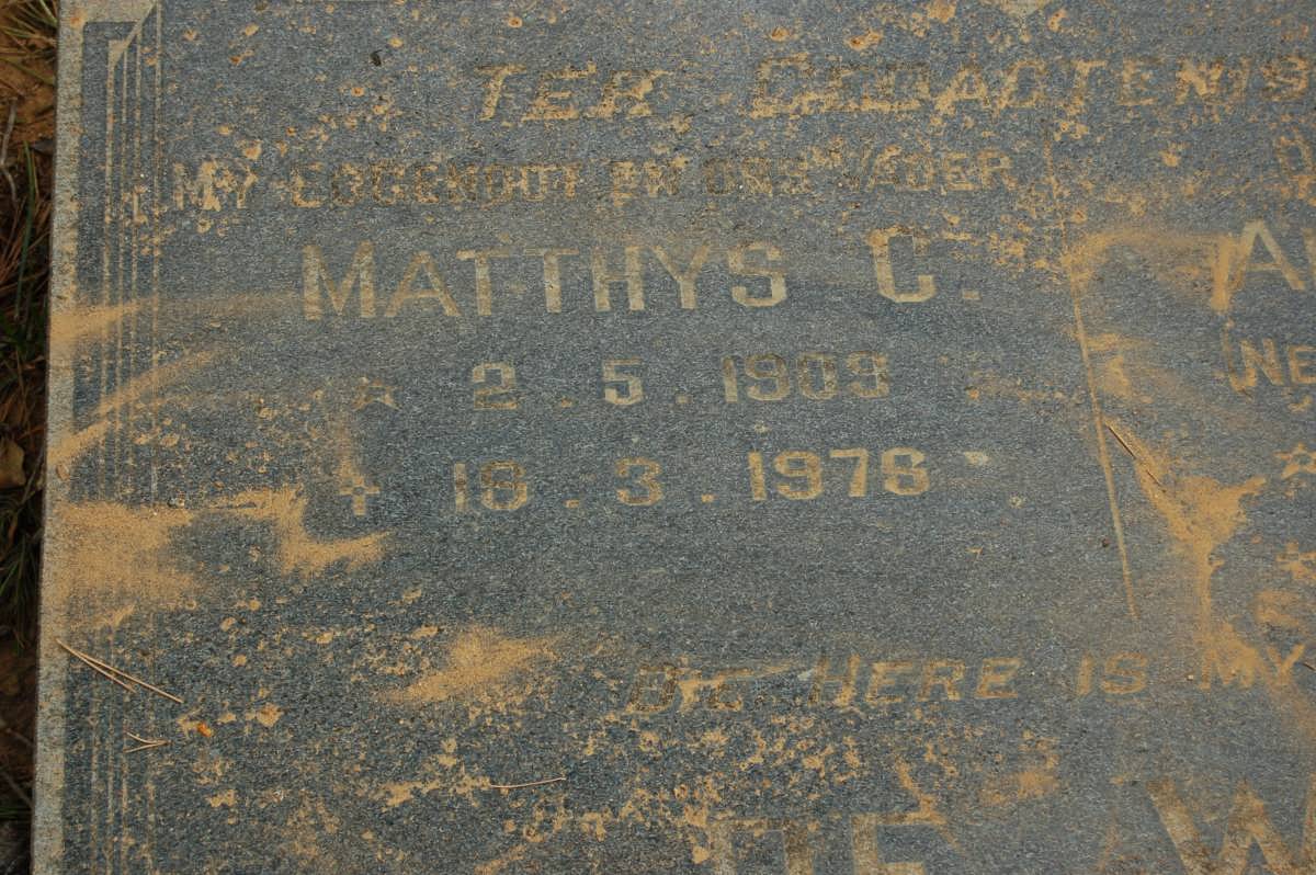 ? Matthys C. 1909-1978 & Anna J. nee SERFONTEIN 1910-