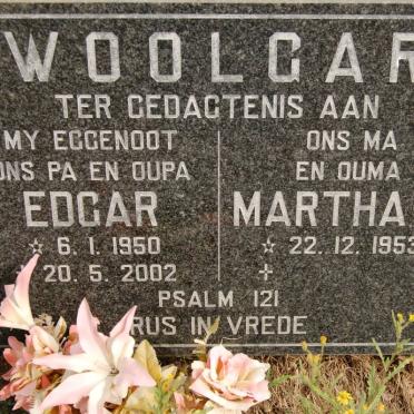 WOOLGAR Edgar 1950-2002 &amp; Martha M. 1953-