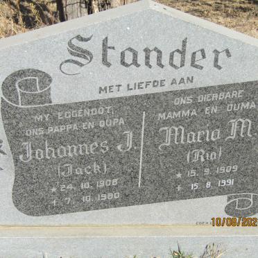 STANDER Johannes J. 1908-1980 &amp; Maria M. 1909-1991
