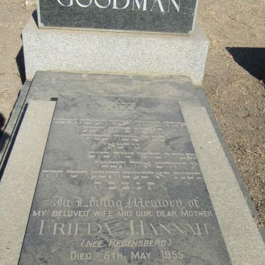 GOODMAN Frieda Hannah nee REGENSBERG -1955