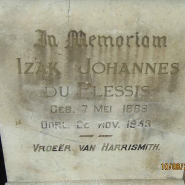 PLESSIS Izak Johannes, du 1869-1953