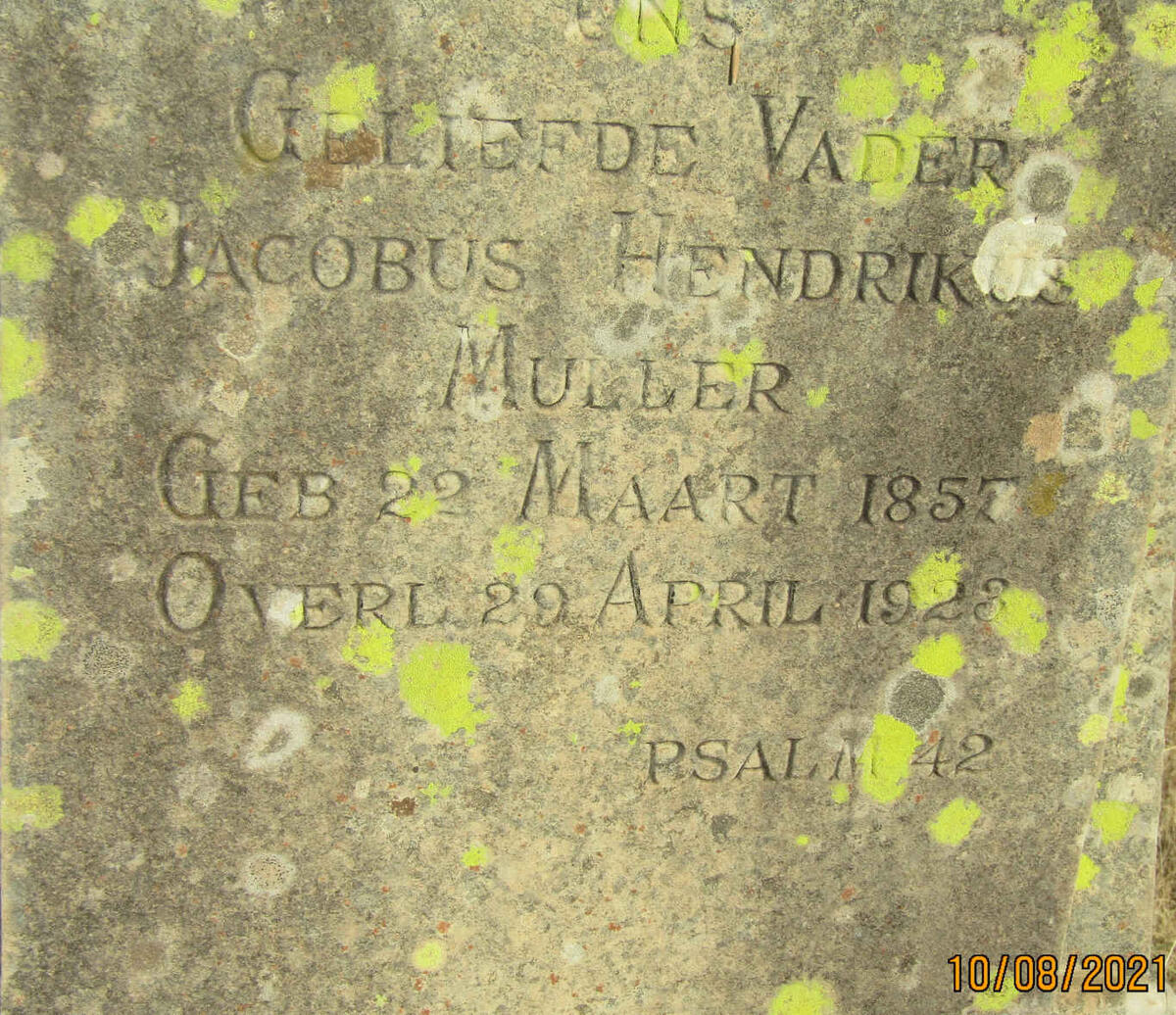 MULLER Jacobus Hendrikus 1857-1923