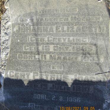 FOURIE Gert Petrus Joachim 1881-1956 &amp; Johanna Elizabeth GREYLING 1885-1935