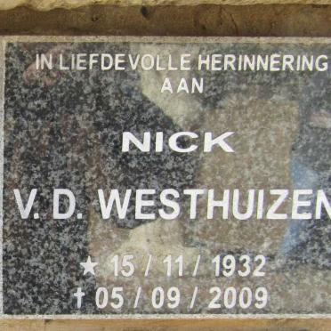 WESTHUIZEN Nick, v.d. 1932-2009