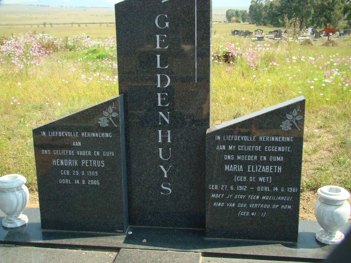 GELDENHUYS Hendrik Petrus 1909-2005 & Maria Elizabeth DE WET 1912-1981