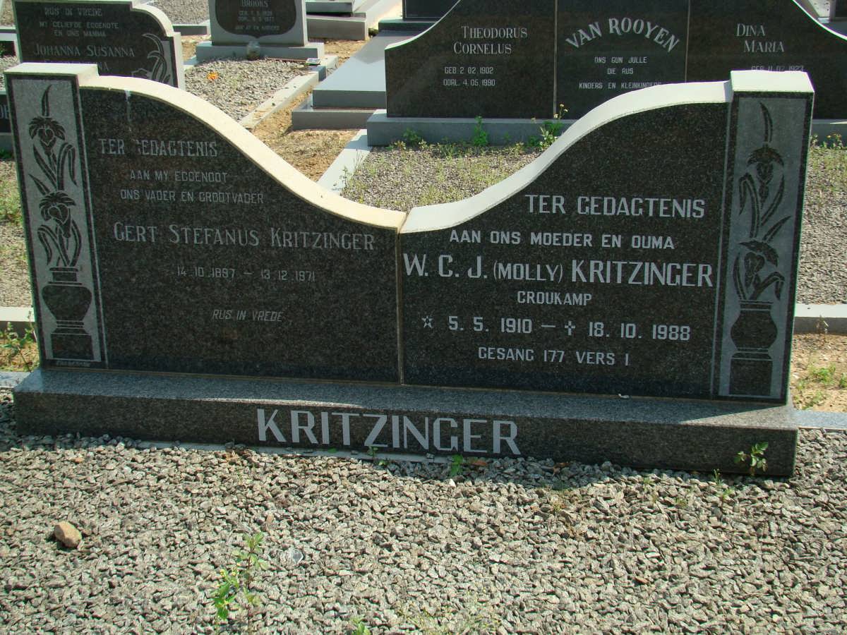KRITZINGER Gert Stefanus 1887-1971 & W.C.J. CROUKAMP 1910-1988