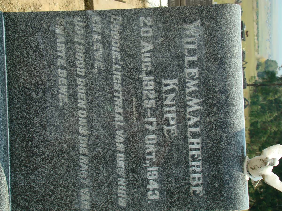 KNIPE Willem Malherbe 1925-1943