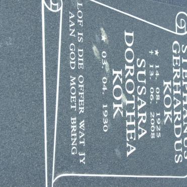 KOK Stephanus Gerhardus 1925-2008 &amp; Susara Dorothea 1930-