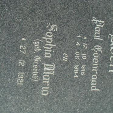 KOEN Paul Coenraad 1915-1994 &amp; Sophia Maria GREEVE 1921-