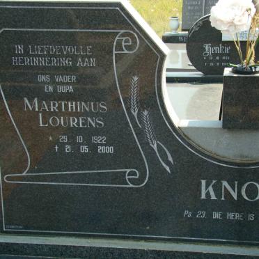 KNOP Marthinus Lourens 1922-2000 &amp; Hester Martha 1925-1990 