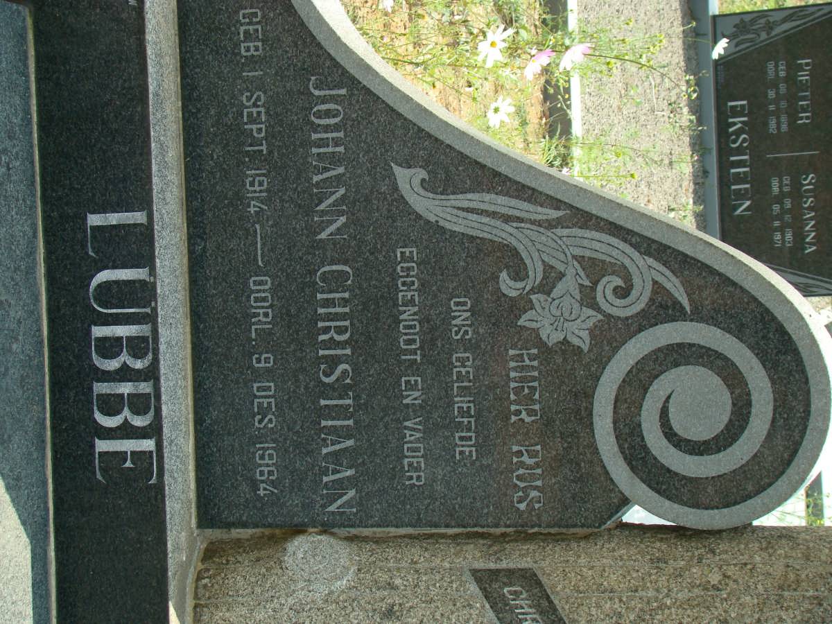 LUBBE Johann Christiaan 1914-1964