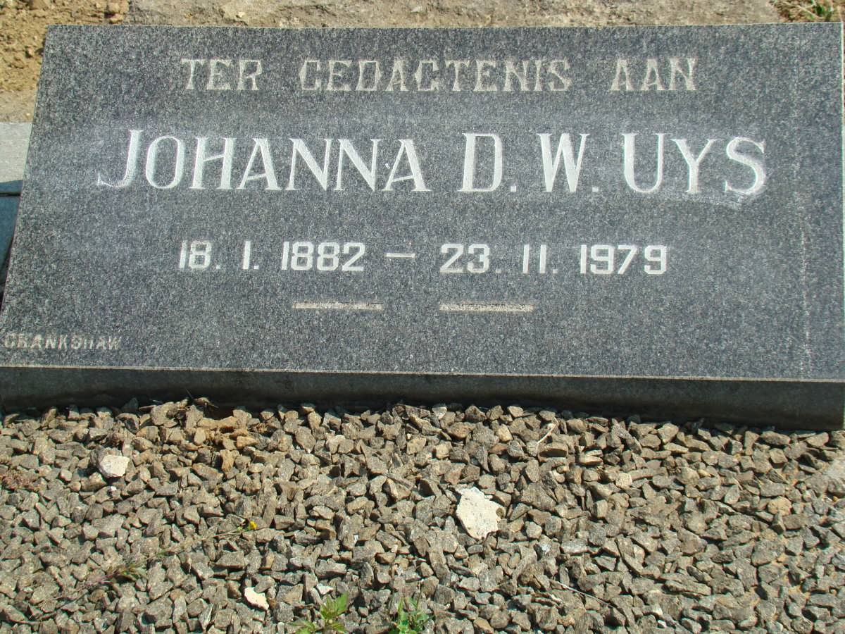 UYS Johanna D.W. 1882-1979
