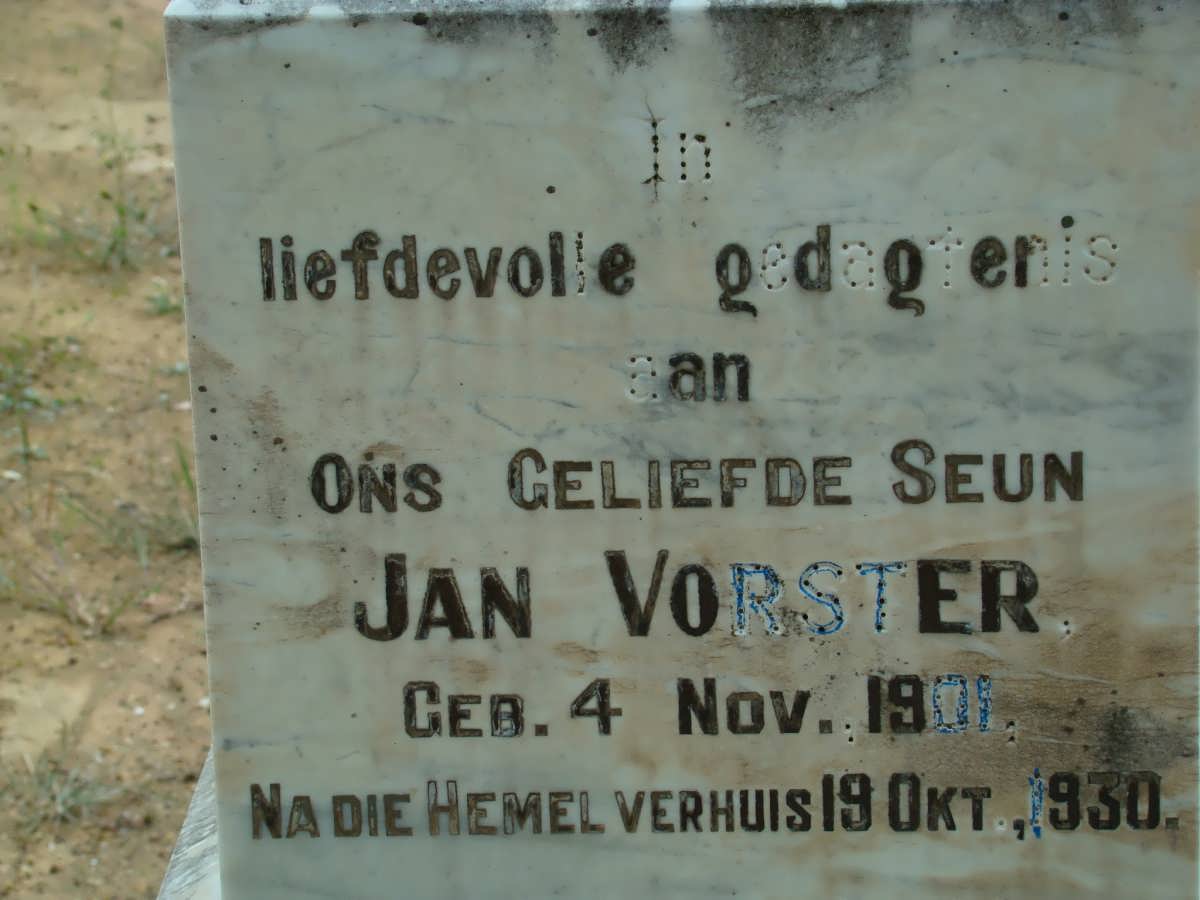 VORSTER Jan 1901-1930