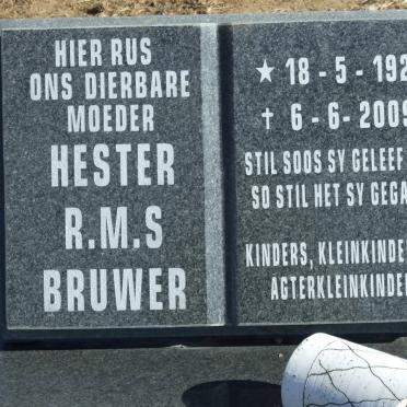 BRUWER Hester R.M.S. 1923-2009