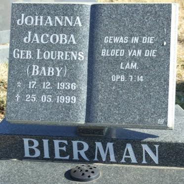 BIERMAN Johanna Jacoba nee LOURENS 1936-1999