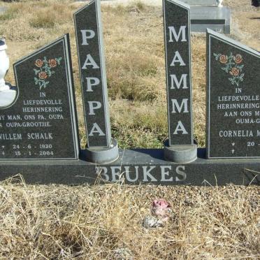 BEUKES Willem Schalk 1930-2004 &amp; Cornelia Magarietha 1939-