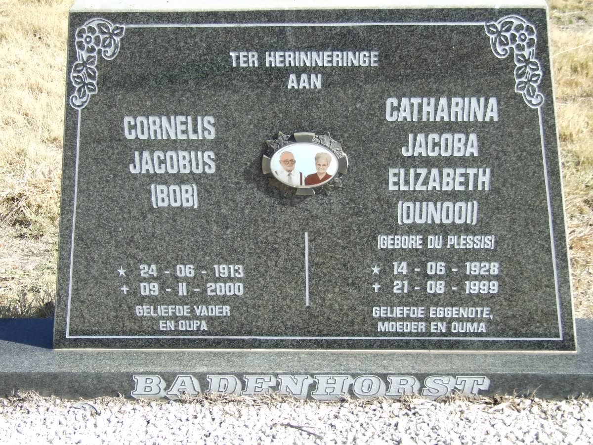 BADENHORST Cornelis Jacobus 1913-2000 & Catharina Jacoba Elizabeth du PLESSIS 1928-1999