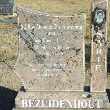 BEZUIDENHOUT Sarie 1924-1997