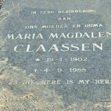 CLAASSEN Maria Magdalena 1902-1988