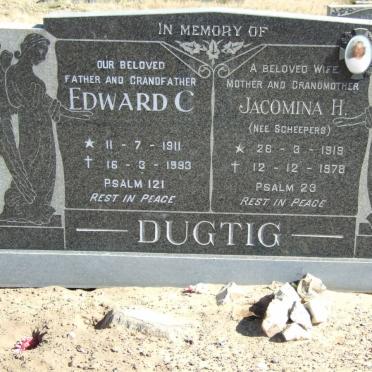 DUGTIG Edward C. 1911-1993 &amp; Jacomina H. SCHEEPERS 1919-1978