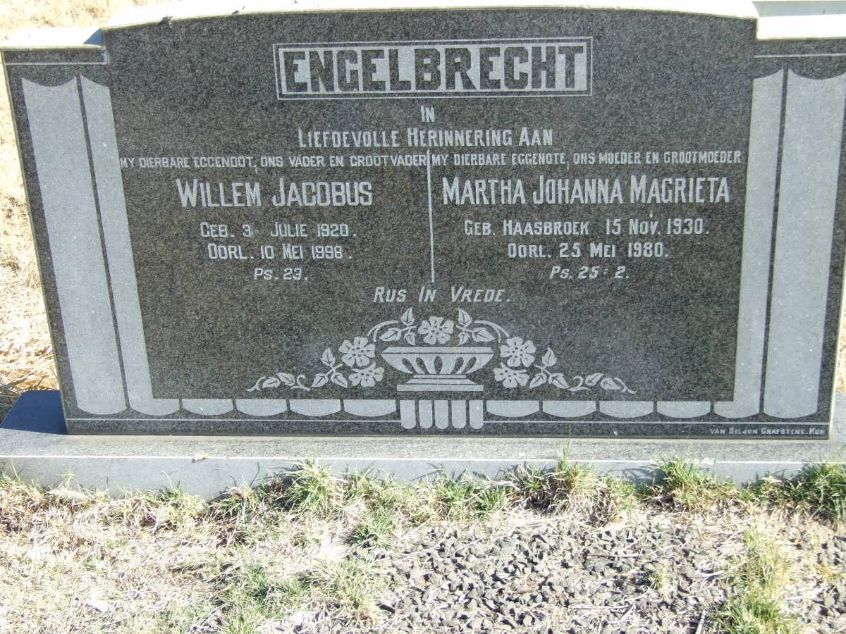ENGELBRECHT Willem Jacobus 1920-1998 & Martha Johanna Magrieta HAASBROEK 1930-1980