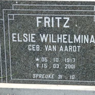 FRITZ Jacobus Hendrik 1916-1977 &amp; Elsie Wilhelmina van AARDT 1917-2001
